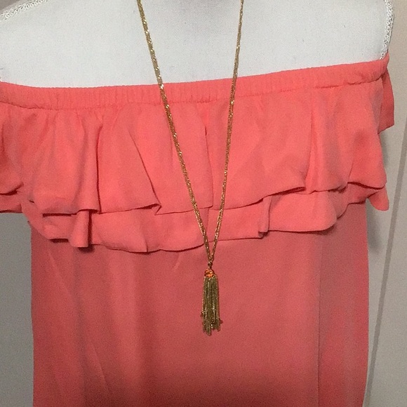 NWT Racheal Size S Coral Off The Shoulder Dress! - Picture 2 of 9